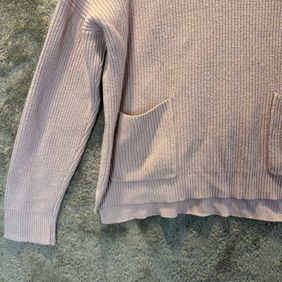Madewell Pink Front Patch Pocket Thick Ribbed Knit Sweater XL - Picture 4 of 10